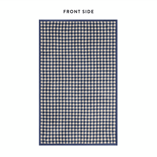 Navy Gingham Dog Blanket