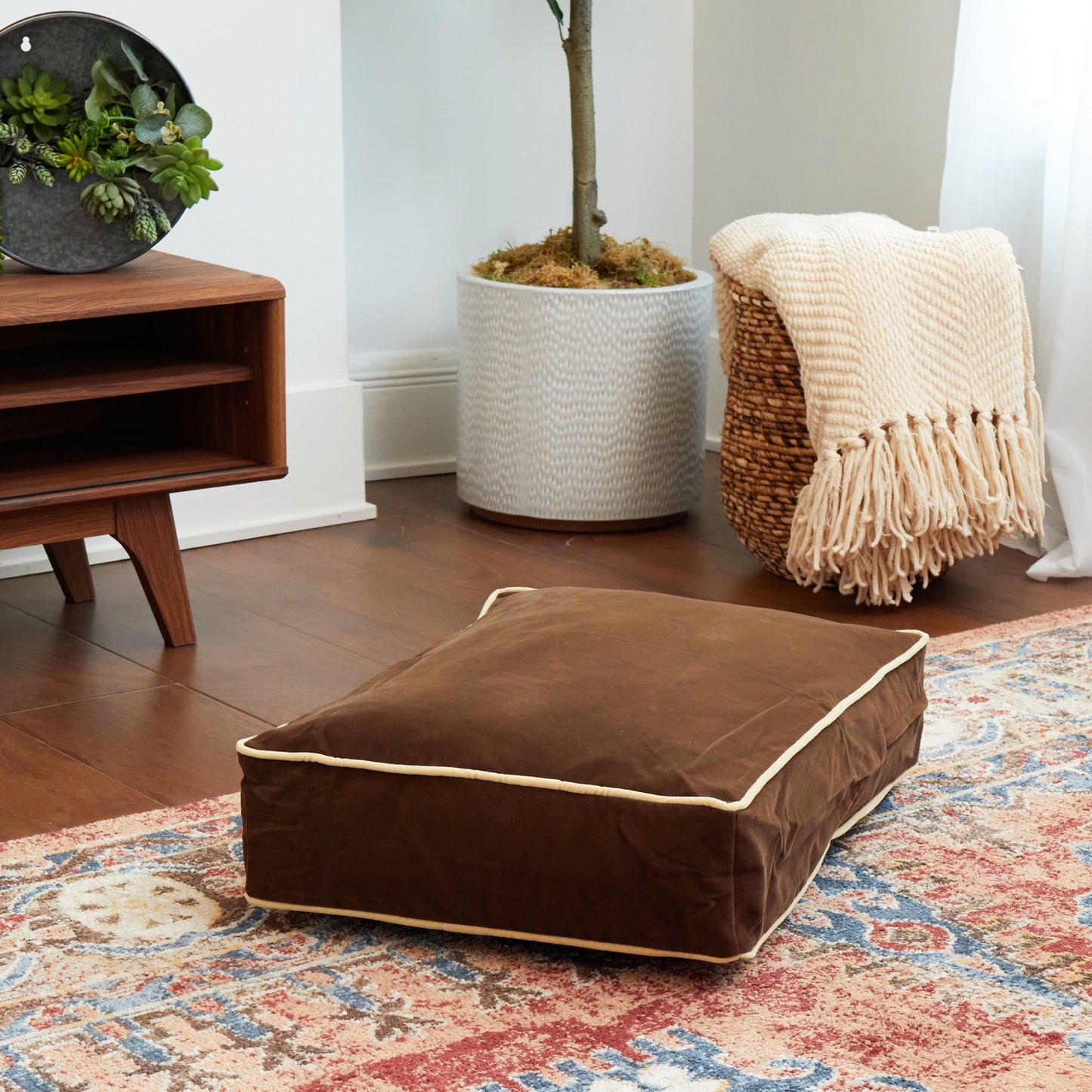 Buster Rectangle Microfiber Pillow Dog Bed